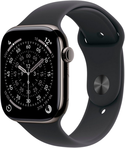 Apple Watch 11 5G Titan 46mm Jet Black Sportarmband Black M/L MFD24 - Ohne Vertrag