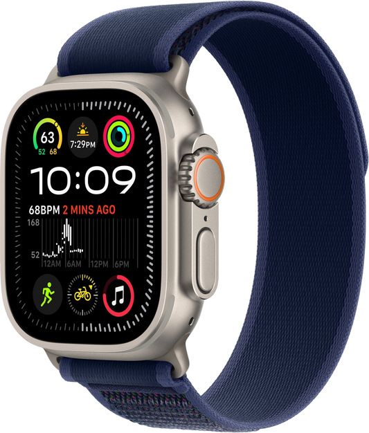 Apple Watch Ultra 2 2024 LTE Natur Titan 49mm Trail Loop Blau S/M MX4J3 - Ohne Vertrag