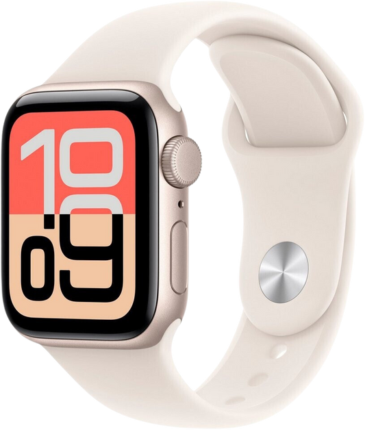Apple Watch SE 3 GPS Polarstern Alu 40mm Sportarmband Polarstern S/M MEH34 - Ohne Vertrag