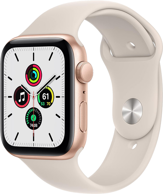 Apple Watch SE gold Alu 44mm Sport Band Starlight MKQ53 - Ohne Vertrag