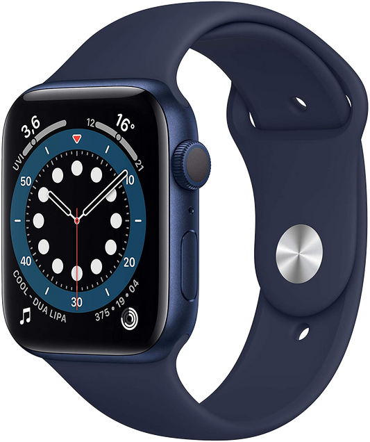 Apple Watch 6 Blau Alu 44mm Sportarmband Dunkelmarine M00J3 - Onhe Vertrag
