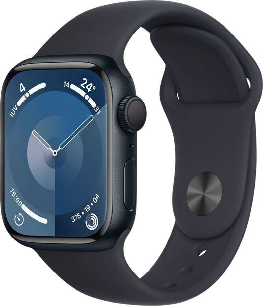 Apple Watch 9 GPS Alu 41mm Sportarmband Mitternacht M/L MR8X3 - Ohne Vertrag