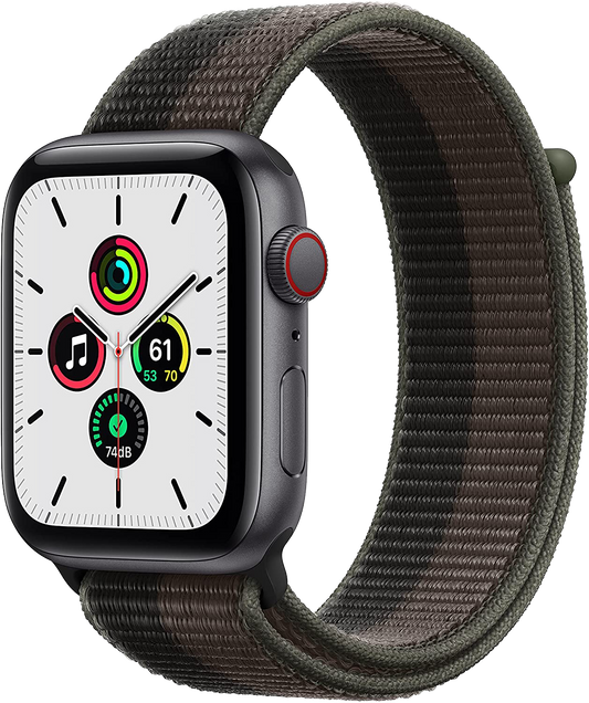 Apple Watch SE LTE Space Grau 44mm Alu Sport Loop Tornado/Grau MKT53  - Ohne Vertrag