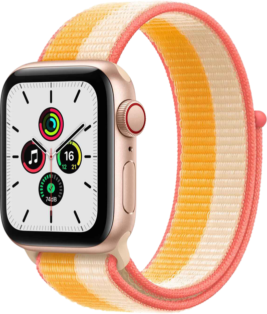 Apple Watch SE LTE gold Alu 40mm Sport Loop Maize/White - Ohne Vertrag