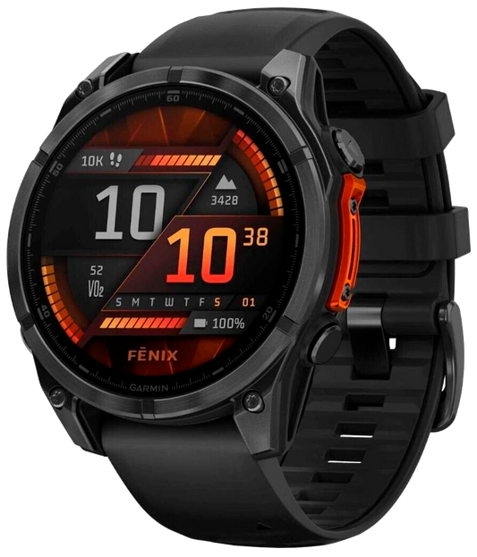 Garmin fenix 8 47mm AMOLED Schwarz/Schiefergrau Silikon-Armband - Ohne Vertrag