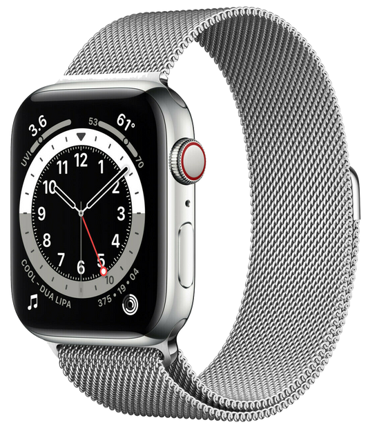 Apple Watch 6 LTE Silber Edelstahl 44mm Milanaise M09E3 - Ohne Vertrag