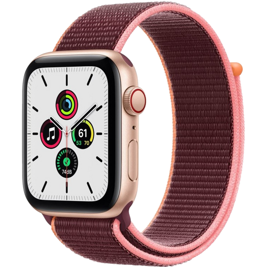 Apple Watch SE LTE Gold 44mm Alu Sport Loop Plum MYEY2  - Ohne Vertrag