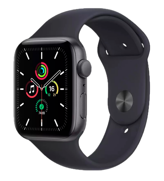 Apple Watch SE Space Grau 44mm Sportarmband Schwarz MKQ63 - Ohne Vertrag
