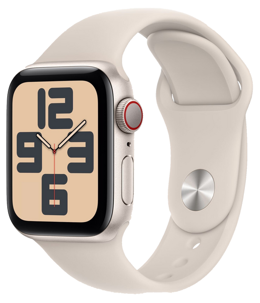 Apple Watch SE 2022 LTE Polarstern Alu 40mm Sportarmband Polarstern S/M MRFX3 - Ohne Vertrag