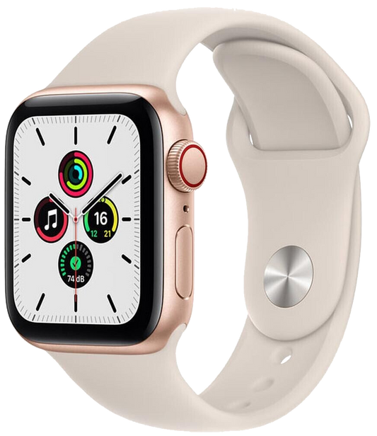 Apple Watch SE LTE Gold Alu 40mm Sportarmband Weiß MKQX3 gold - Ohne Vertrag