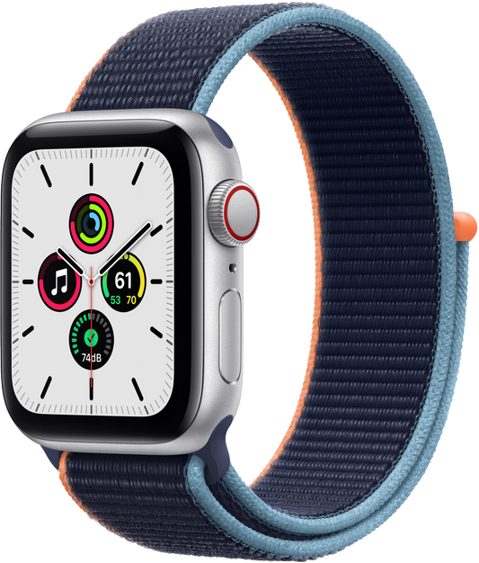 Apple Watch SE LTE Silber 40mm Alu Sport Loop Deep Navy MYEG2  - Ohne Vertrag