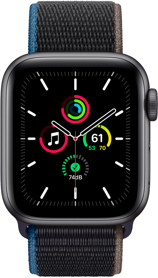 Apple Watch SE LTE Space Grau Alu 40mm Sport Loop Kohlegrau MYEL2 - Ohne Vertrag