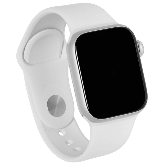 Apple Watch SE Silber 44mm Sportarmband Weiß MYDQ2 - Onhe Vertrag