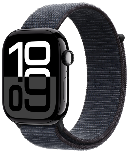 Apple Watch 10 LTE Diamantschwarz Alu 46mm Sport Loop Tinte MWY53 - Ohne Vertrag