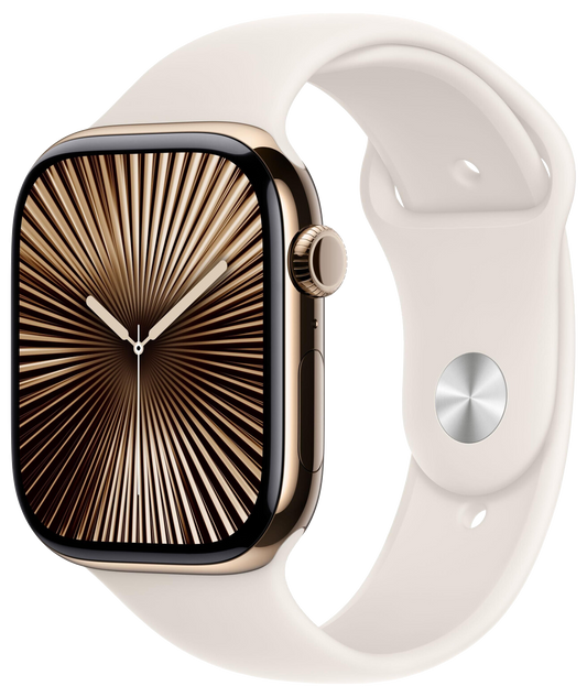 Apple Watch 10 LTE Gold Titan 46mm Sportarmband Polarstern M/L MWYY3 - Ohne Vertrag