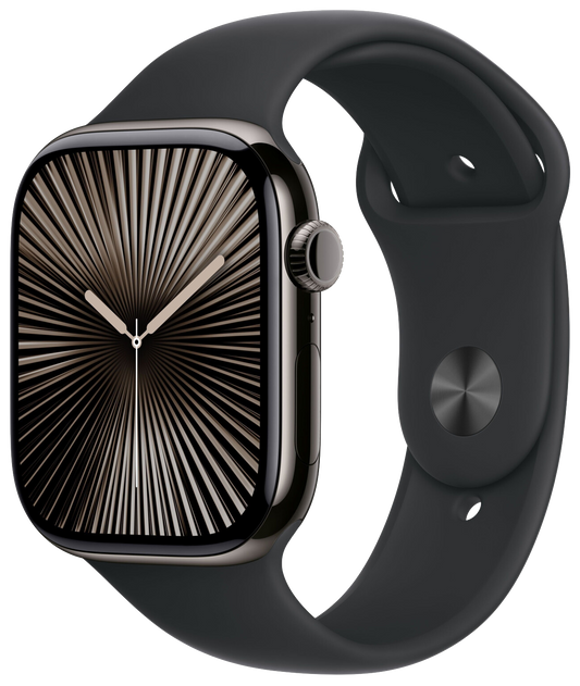 Apple Watch 10 LTE Schiefer Titan 46mm Sportarmband Schwarz M/L MWYE3 - Ohne Vertrag