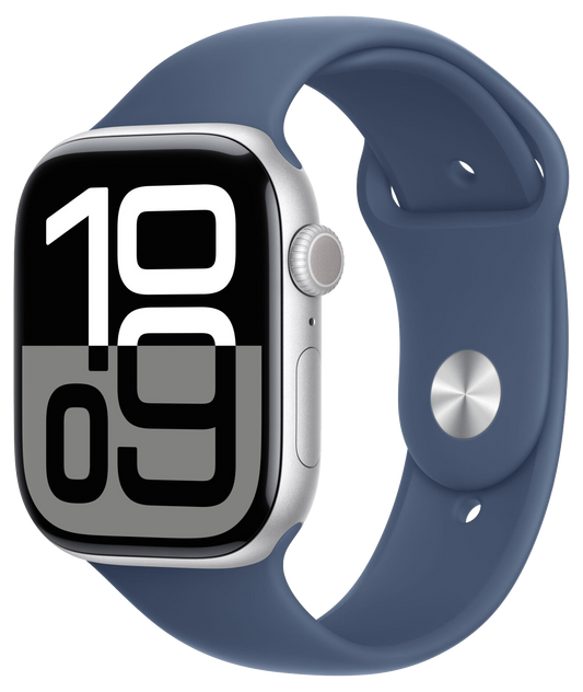 Apple Watch 10 GPS Silber Alu 46mm Sportarmband Denim M/L MWWM3 - Ohne Vertrag