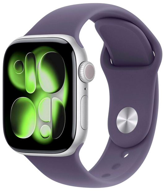 Apple Watch 11 5G Silber Alu 42mm Sportarmband Nebelviolett S/M MF8H4 - Ohne Vertrag