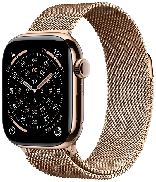 Apple Watch 11 5G Gold Titan 42mm Milanaise Armband Gold S/M MF8Y4