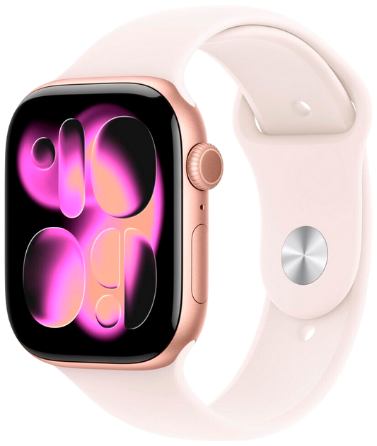 Apple Watch 11 5G Roségold Alu 46mm Sportarmband Blassrosa S/M MFCG4 - Ohne Vertrag