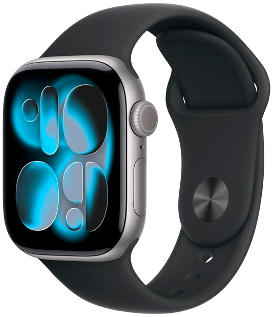 Apple Watch 11 5G Space Grau Alu 46mm Sportarmband Schwarz M/L MFCA4 - Ohne Vertrag