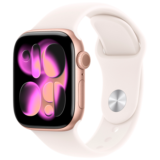 Apple Watch 11 GPS Roségold Alu 42mm Sportarmband Blassrosa M/L MEU44 - Ohne Vertrag