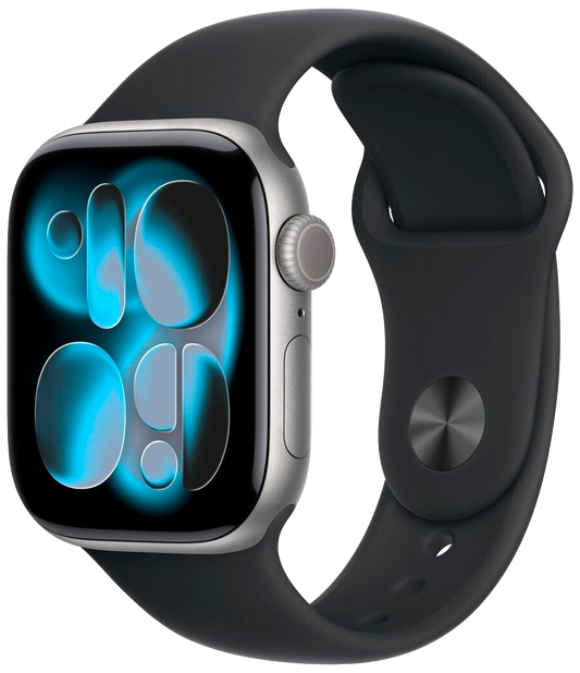 Apple Watch 11 GPS Space Grau Alu 46mm Sportarmband Schwarz M/L MEV44 - Ohne Vertrag