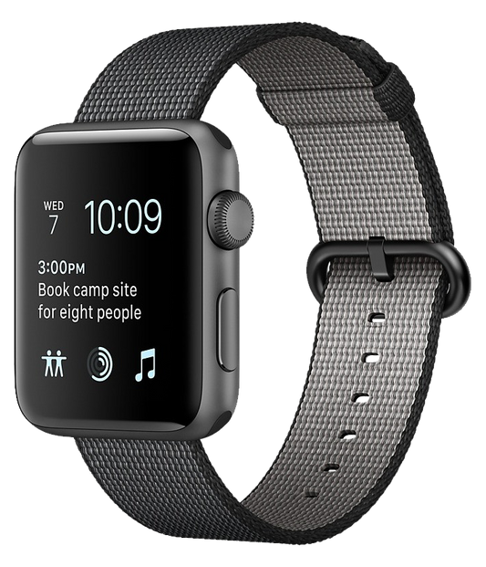 Apple Watch 2 SpaceGrau Alu 42mm Nylonarmband Schwarz MP072ZD - Ohne Vertrag