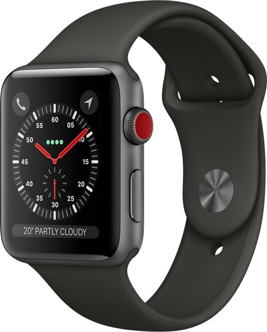 Apple Watch 3 LTE Grau Alu 42mm Sportarmband Grau MTH22 - Ohne Vertrag