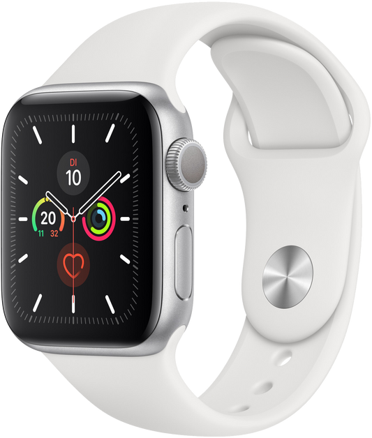Apple Watch 5 LTE silber Alu 40mm Armband weiß MWX12 - Onhe Vertrag