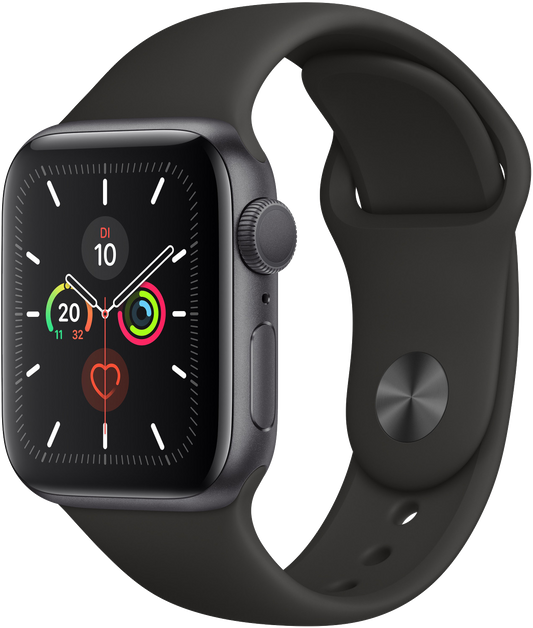 Apple Watch 5 Space Grau Alu 44mm Sportband Schwarz MWVF2 - Onhe Vertrag