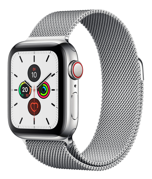 Apple Watch 5 LTE silber Edelstahl 44mm Milanaise armband silber MWWG2 - Ohne Vertrag