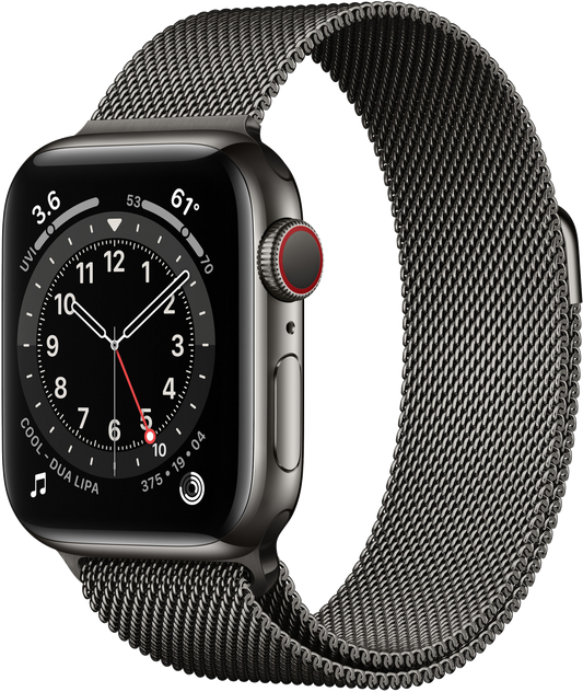 Apple Watch 6 LTE Graphit Edelstahl 40mm Milanaise M06Y3 - Ohne Vertrag