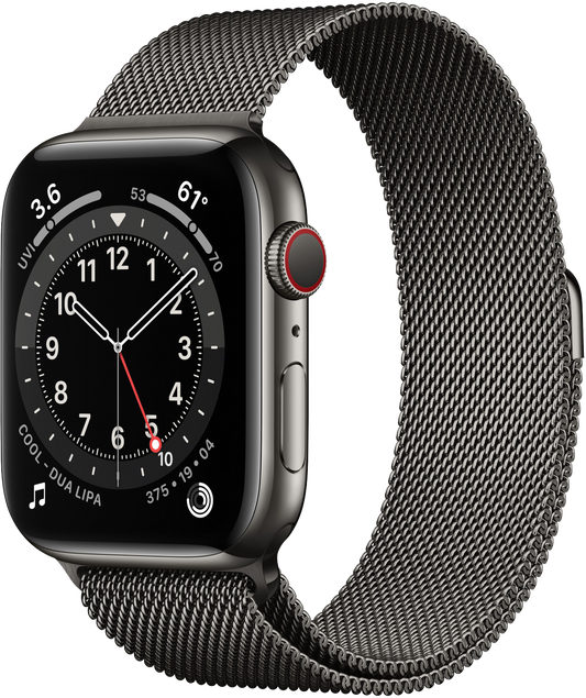 Apple Watch 6 LTE Graphit Edelstahl 44mm Milanaise M09J3 - Ohne Vertrag