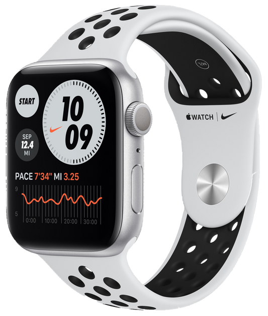 Apple Watch 6 Nike GPS silber Aluminium 44mm Sportarmband weiß MG293FD/A - Ohne Vertrag
