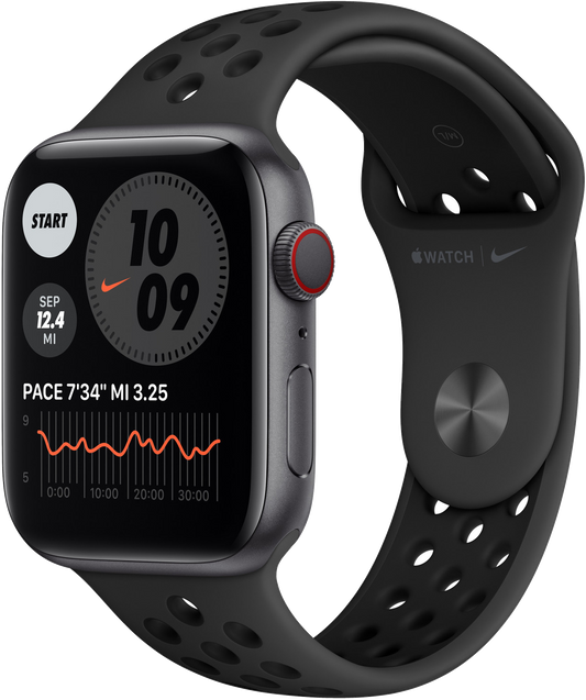 Apple Watch 6 Nike LTE Grau Alu 40mm Sportarmband Schwarz - Ohne Vertrag