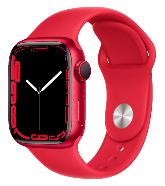 Apple Watch 7 GPS rot Aluminium 41mm Sportarmband rot MKN23 - Ohne Vertrag