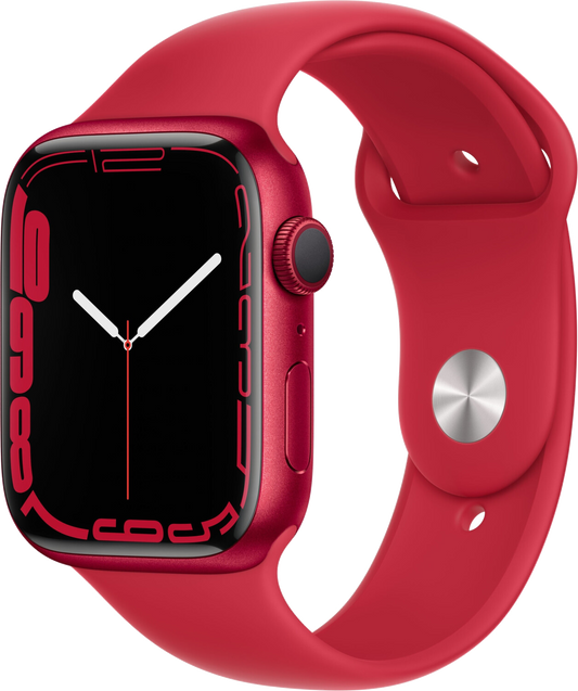 Apple Watch 7 rot Alu 45mm Sportarmband rot MKN93 - Onhe Vertrag