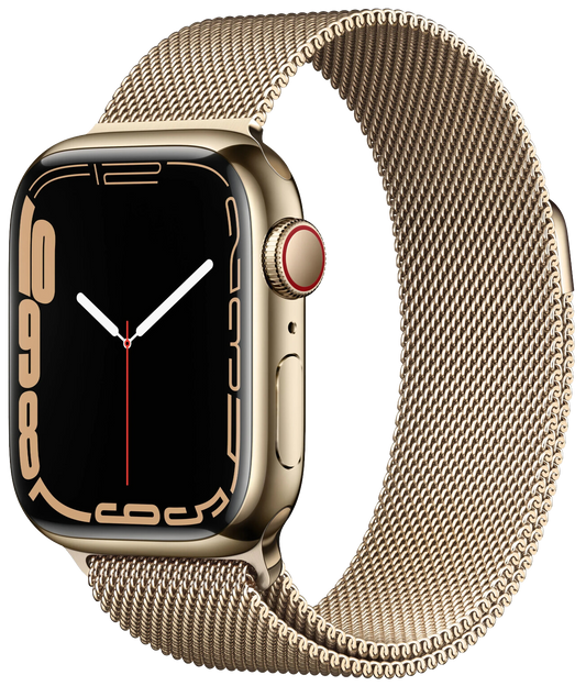 Apple Watch 7 4G 41mm Edelstahl Milanaise Gold MKJ03 gold - Ohne Vertrag						