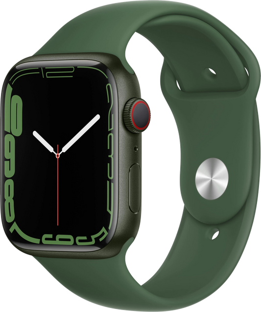 Apple Watch 7 LTE 45mm Alu Sportarmband Klee MKJR3 grün - Ohne Vertrag