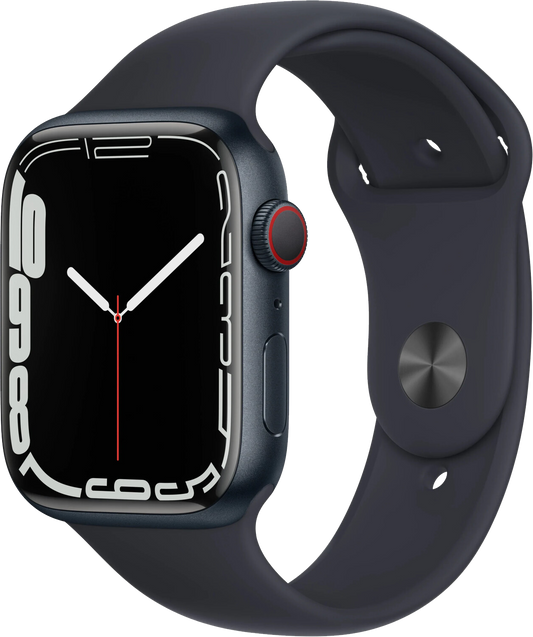 Apple Watch 7 4G 45mm Aluminium Sportarmband Mitternacht MKJP3 - Ohne Vertrag