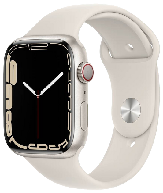 Apple Watch 7 LTE 45mm Alu Sportarmband Polarstern MKJQ3 - Ohne Vertrag