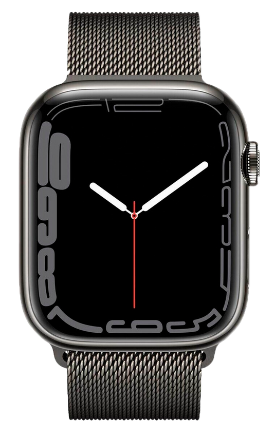 Apple Watch 7 4G 45mm Edelstahl Milanaise Armband Graphit MKL33 - Ohne Vertrag