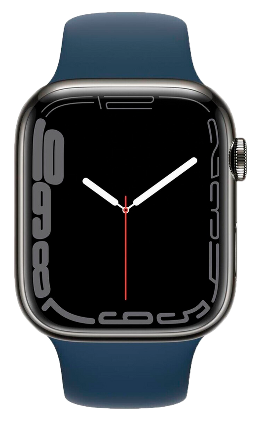 Apple Watch 7 LTE 45mm Edelstahl Sportarmband Abyssblau MKL23 - Ohne Vertrag
