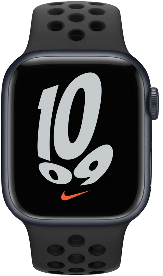 Apple Watch 7 Nike 41mm Alu Sportarmband Schwarz MKN43 - Ohne Vertrag