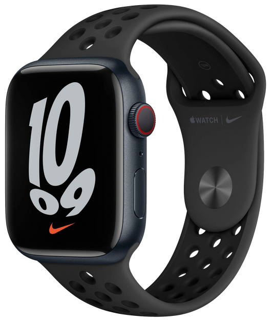 Apple Watch 7 Nike 45mm Alu Sportarmband Schwarz MKNC3 schwarz - Ohne Vertrag