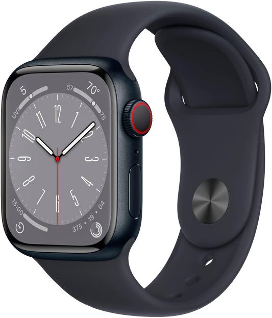 Apple Watch 8 LTE Mitternacht Alu 41mm Sportarmband Mitternacht MNHV3 - Ohne Vertrag