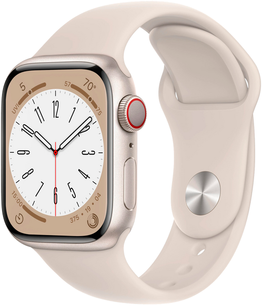 Apple Watch 8 LTE Polarstern Alu 41mm Sportarmband Polarstern MNHY3 - Ohne Vertrag