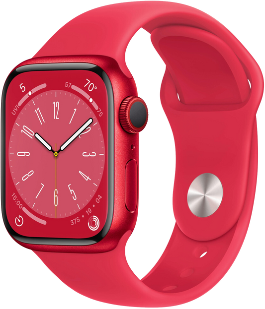 Apple Watch 8 GPS rot Alu 41mm Sportarmband rot MNP73 - Ohne Vertrag