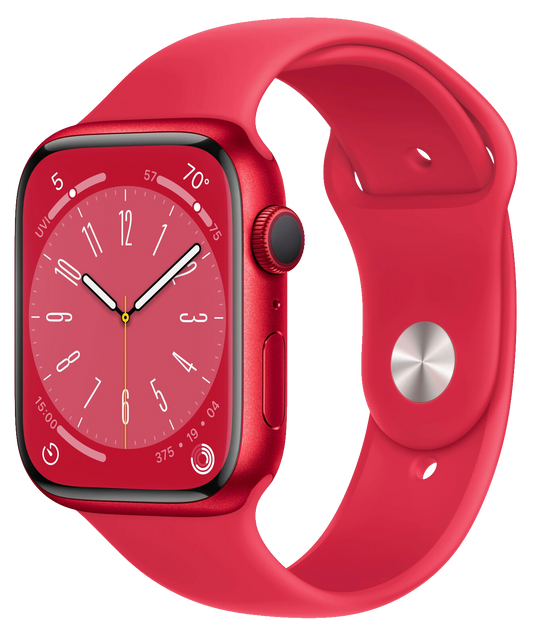 Apple Watch 8 GPS RED Aluminium 45mm Sportarmband RED MNP43 - Ohne Vertrag